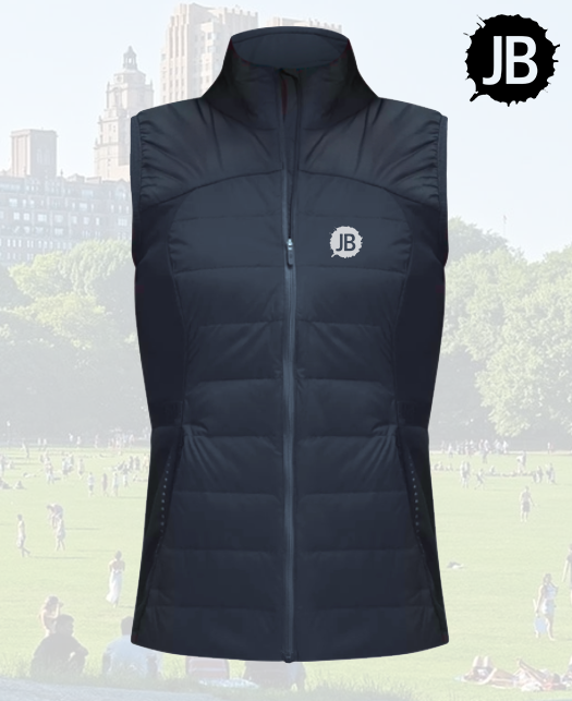Black lululemon performance jacket with embroidered JB logo