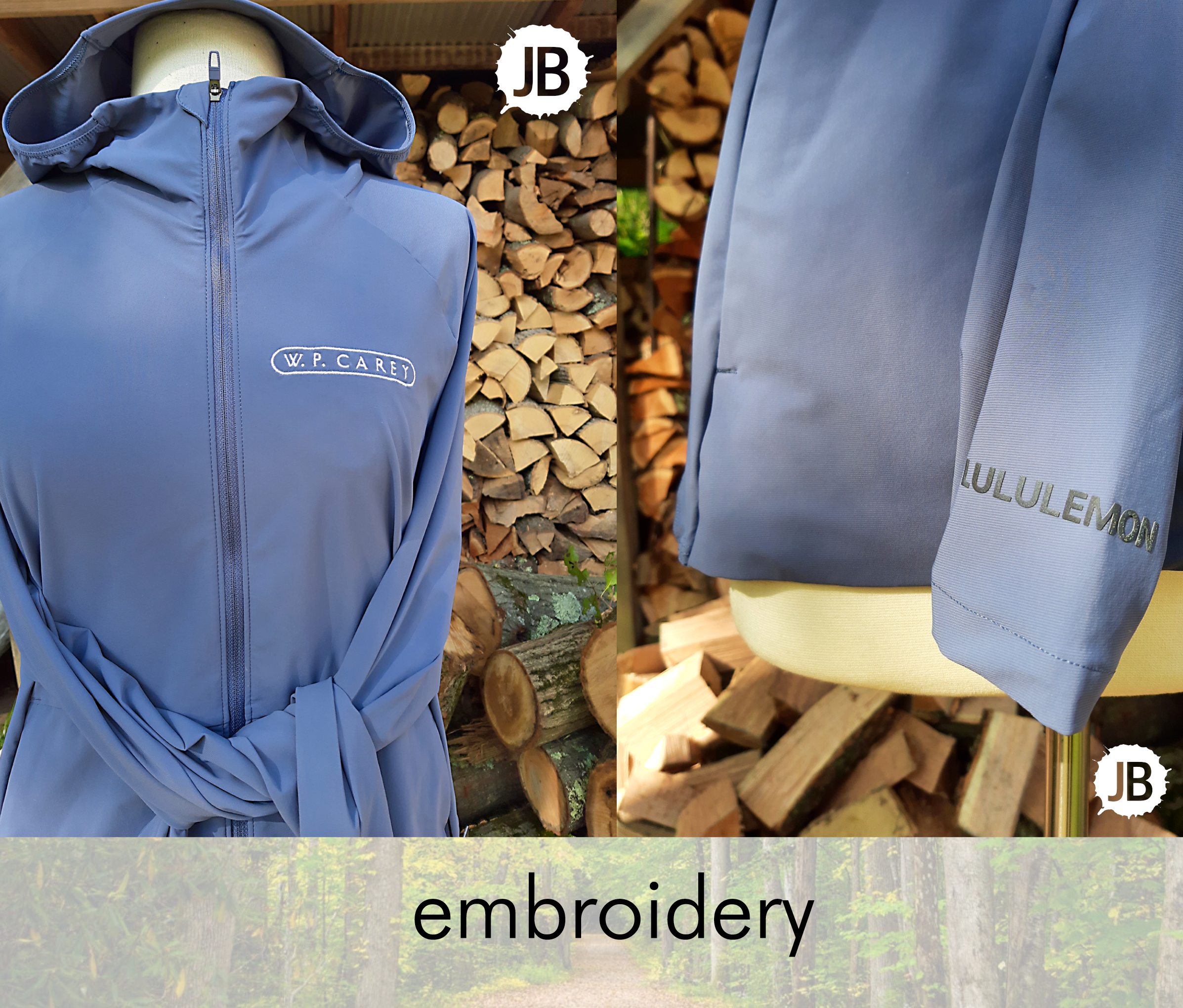 W.P. Carey embroidery on customer-provided lululemon apparel